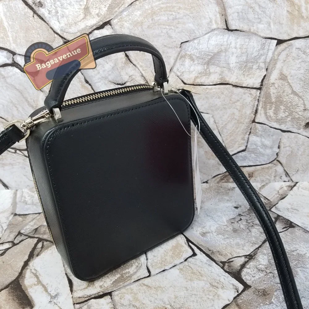Daisy Vanity Crossbody Meow Cat Leather Bag Top Handle Purse Black Kate spade - Picture 6 of 9